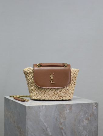 Y*L mini manon (raffiaaged vegetable tanned leather) 774269 23x12x6cm