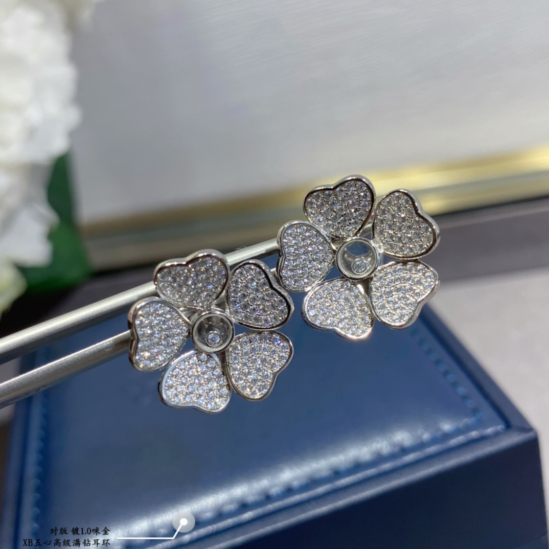 chopard five hearts full Di*m*nd earrings