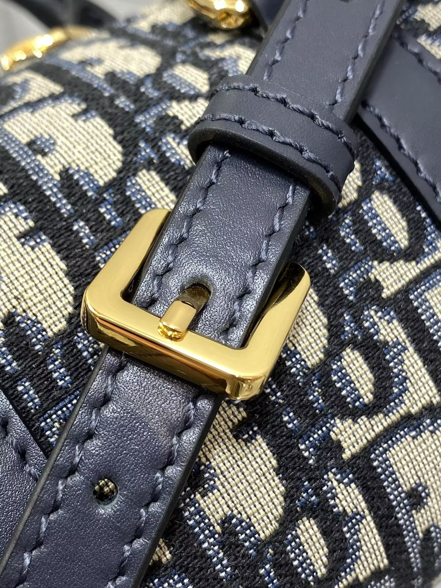 D*or groove 17 bag blue D*or oblique jacquard 17x10x8cm