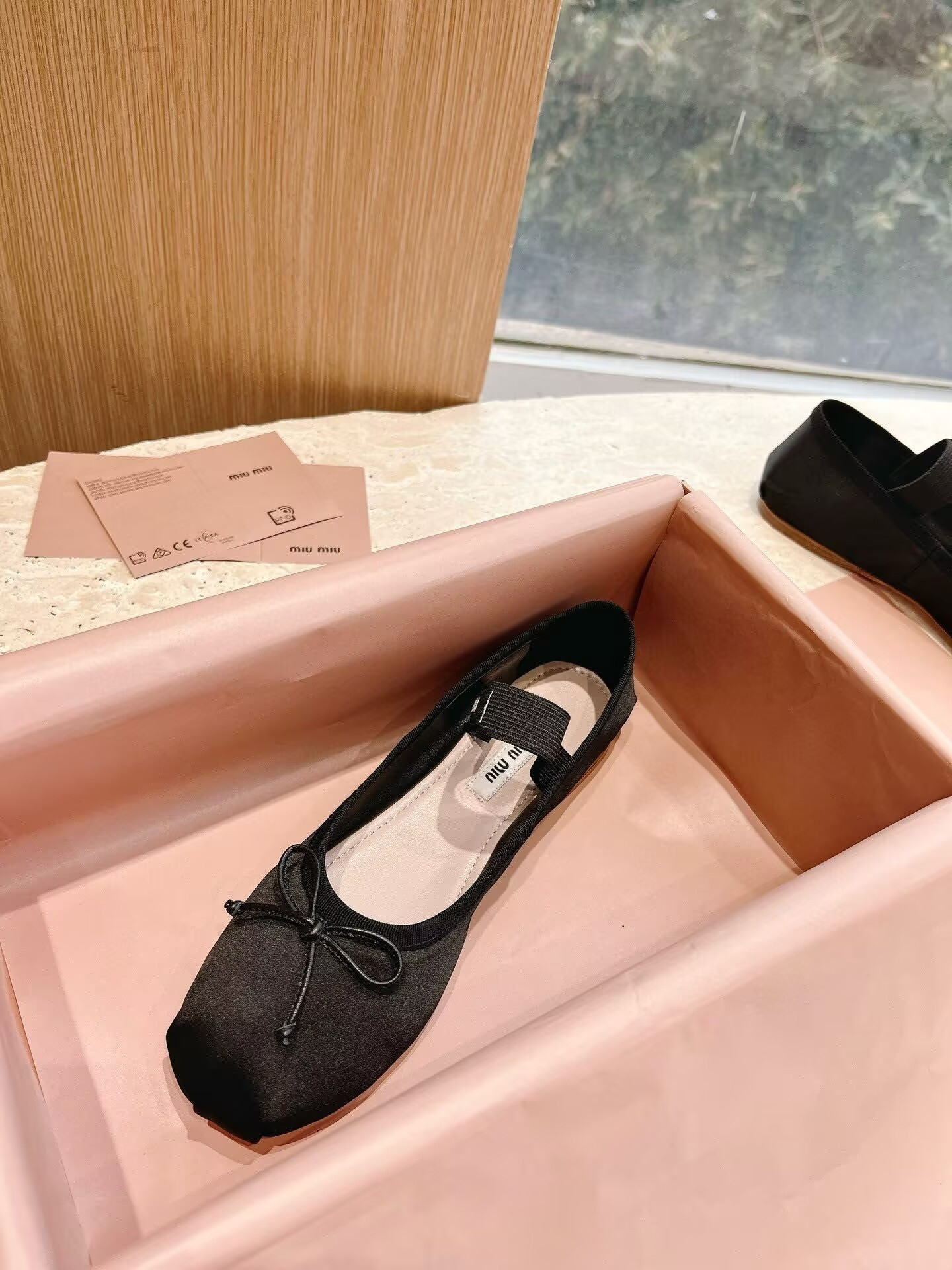 UA Miu Miu Satin Ballerinas