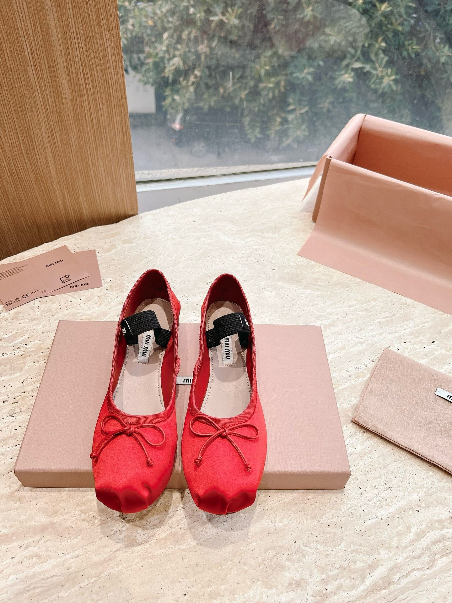 UA Miu Miu Satin Ballerinas