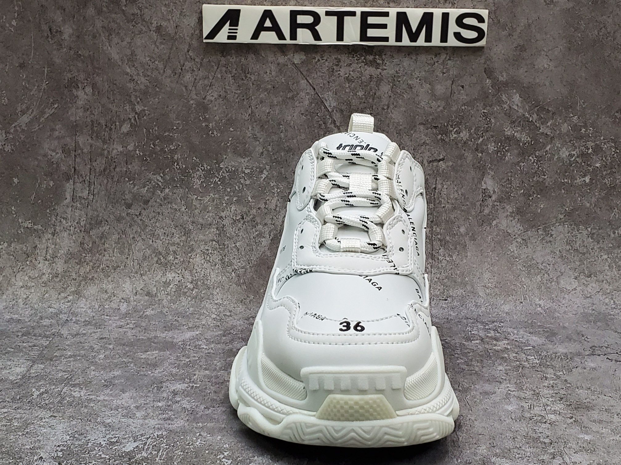 Balenciga Triple S Allover Logo White