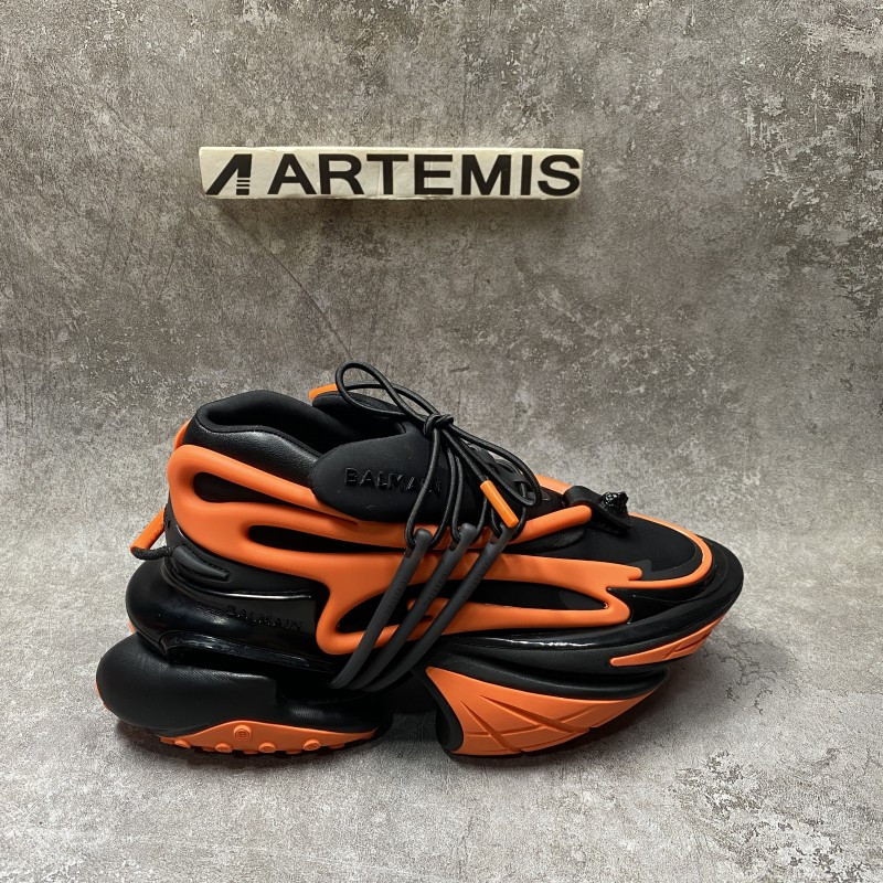 Balmain Neoprene And Leather Unicorn Low Top Sneakers