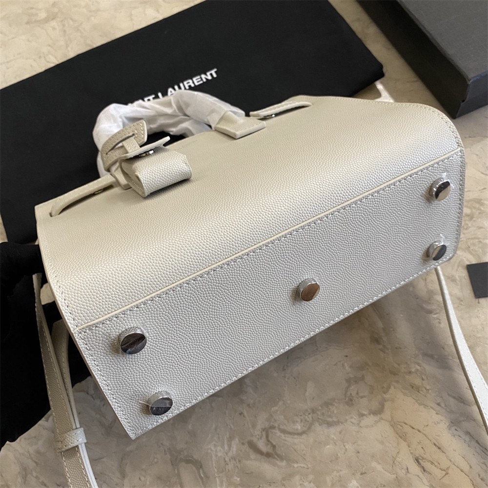 Y*L sac de jour nano in grained leather white