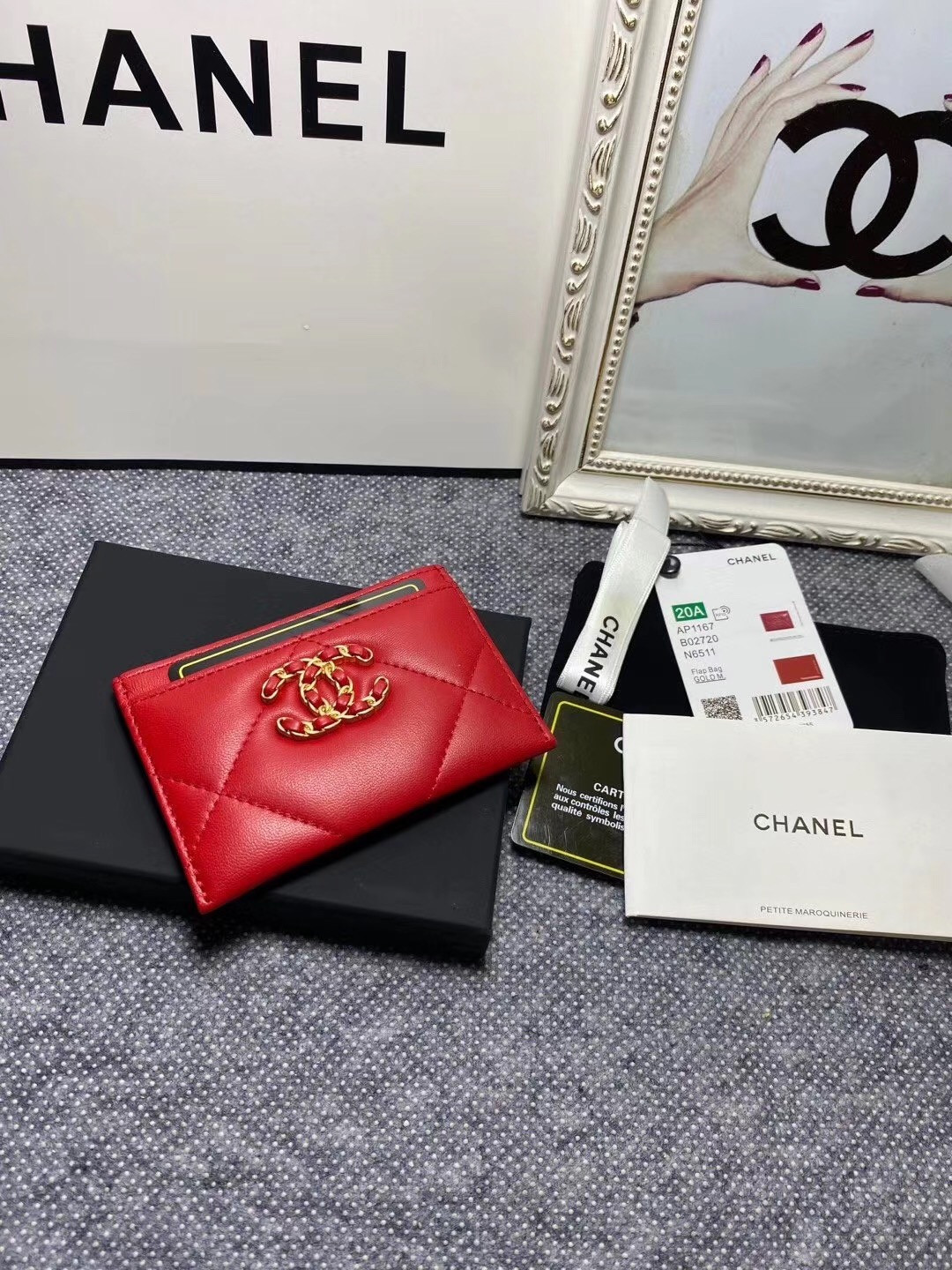 Ch*el card holder 11.2×7.5×0.5cm