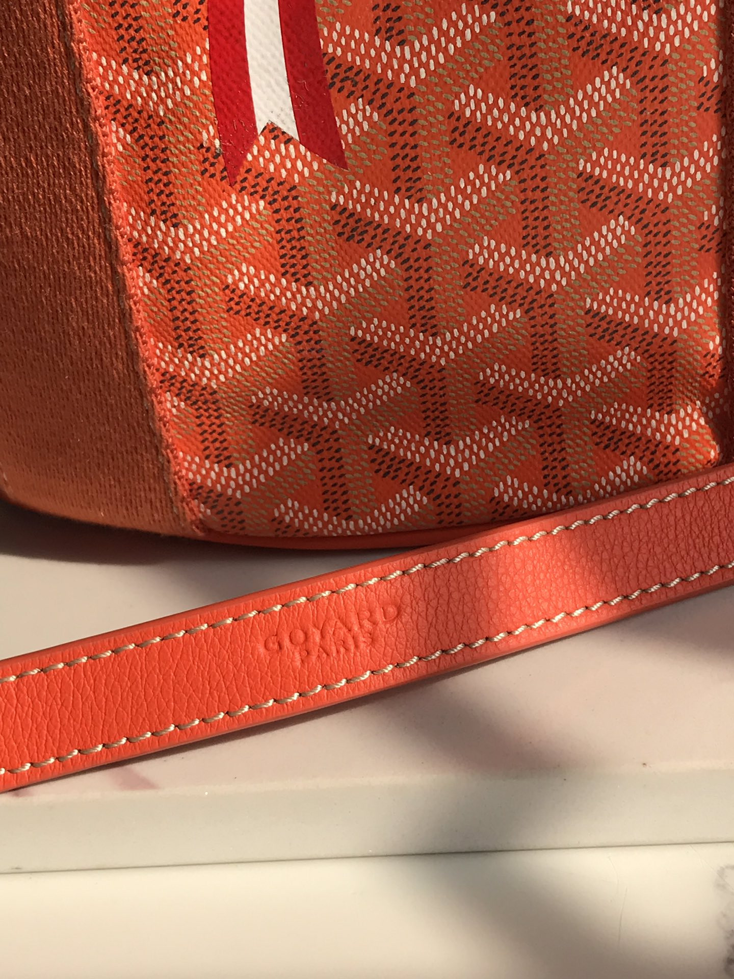 Go*ard Go*ardine belharra pm coral tote palladium hardware 18x14x23cm